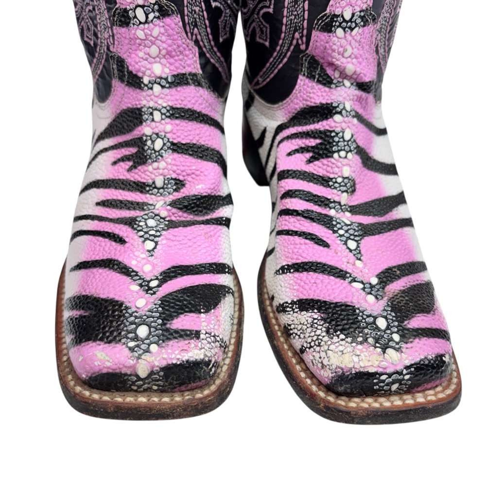 NOCONA TIGER STINGRAY PINK TIGER BOOTS SZ 7.5B - Picture 4 of 14